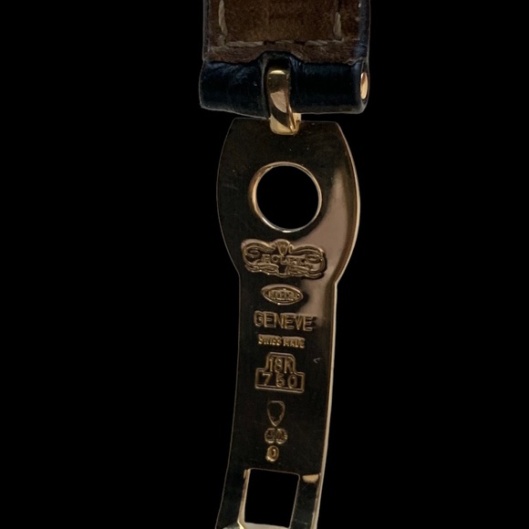 ROLEX CELLINI 18K YELLOW GOLD BLACK LEATHER BAND & 18K YG BUCKLE WHITE DIAL - Picture 7 of 8